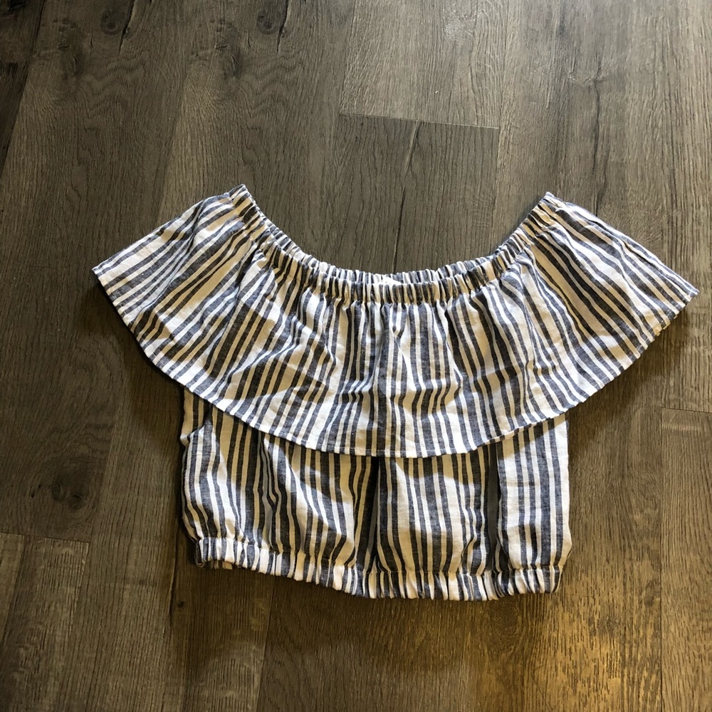 Lush Cropped Strip Shirt